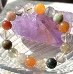 ルチル ミックスルチル クォーツ ブレスレット 開運 仕事運 色とりどり 天然石