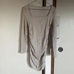 SHEIN リブ編み長袖ニットワンピース XS