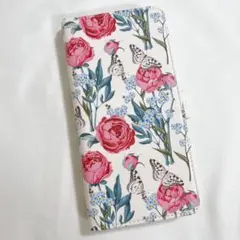 iPhone12 ProMax ケース 手帳型 蝶 花柄 かわいい カバー