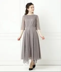 エメ　結婚式　ワンピース　レース　ドレス　モカ