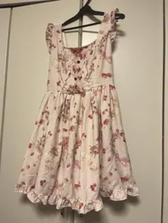 完売品 LIZ LISAいちごローズブーケレースアップリボンフリルワンピ