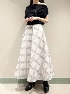 【新品未使用】SNIDEL フリンジジャガードスカート