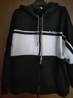 大きいサイズ　パーカー ブラック/ホワイト