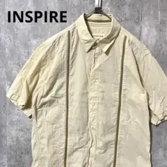 INSPIRE ライン　アクセント　シャツ　ブラウス　レトロ　古着　綺麗めのサムネイル