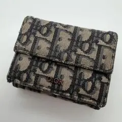 極美品 クリスチャンディオール 折り財布 トロッター キャンバス