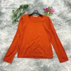 【CORDIER】 ウールニット セーター (42) 日本製 オレンジ 美品