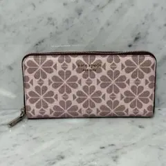 美品 kate spade ケイトスペード 長財布 ラウンド ピンク 総柄