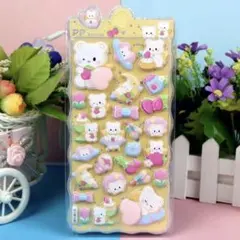 【type5】おしりシール ぷにぷに もちもち 立体シール くま イエロー