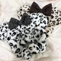 【即日発送】ミニーマウス　ヒョウ柄ファンキャップ