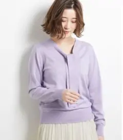 【ROPEPICNIC】シルク混 ボウタイ ニット オフィスカジュアル 通勤服