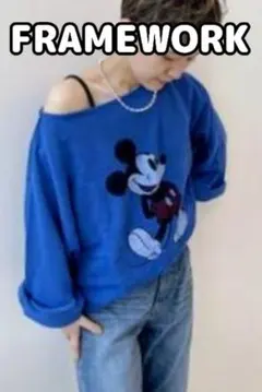 フレームワーク ミッキー ミニ裏毛プルオーバー スウェット カットソー ロンT