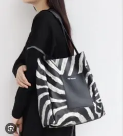 レスポートサック リバーシブルトートバッグ 黒✕レオパード フラク