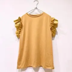 新品　GRL グレイル フリルTシャツ ノースリーブ イエロー M