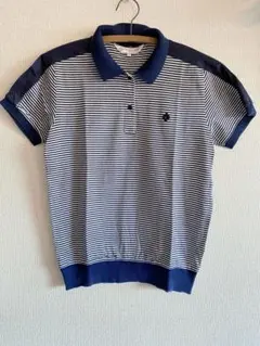 クリスチャン・ディオール ボーダーポロシャツ ネイビーホワイト