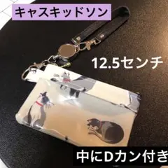 ☆大きめ！キャスキッドソンICパスケースキーリール付き付きラミネートハンドメイド