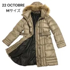 美品 22OCTOBER 3wayダウンコート ラクーン ベージュ 38 M