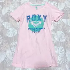 ROXY ロキシー 丈長め 半袖Tシャツ ロールアップ ビーチ ピンク ロゴ Sのサムネイル