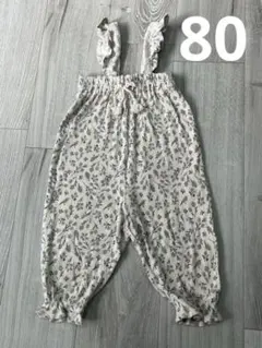 フタフタ 花柄ロンパース 80サイズ