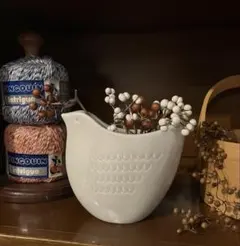 ♪ 少し難あり　新品　鳥のオブジェ　北欧風/ 陶器　バード花瓶　置き物/ 鳥雑貨