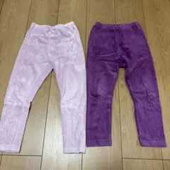 コーデュロイ レギンス 110ピンク パープル 2枚セット