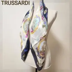 トラサルディ★TRUSSARDI★マリン柄★シルクシフォンスカーフのサムネイル