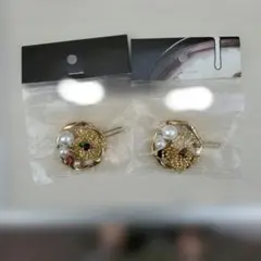 パールとビーズのヘアピン2個セット