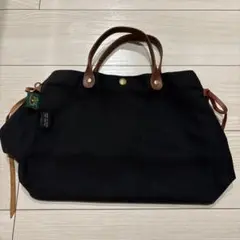 IL BISONTE 黒キャンバストートバッグ