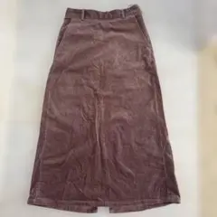 くすみピンク コーデュロイ ロングスカート