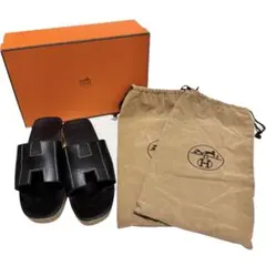 HERMES エルメス　レザー　ウッド　サンダル　ケブラール　37 厚底のサムネイル