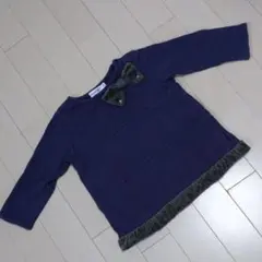 BeBe リボン　ラインストーン付　スウェット　トレーナー　トップスベベ