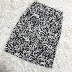 GEORGES RECH タイトスカート　ダマスク柄　膝丈　上品　(S）