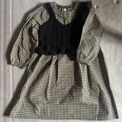 Petit main チェック柄ワンピース 140