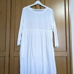 Summervally ホワイト 長袖ロングワンピース