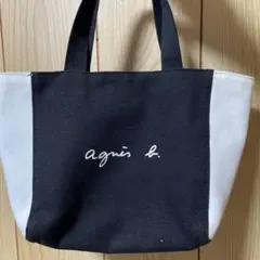agnis b. トートバッグ 黒/白
