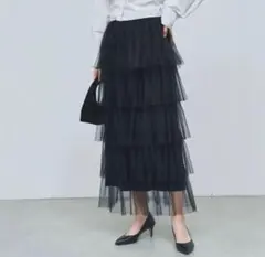 新品タグ付　GALLARDAGALANTE プリーツチュールティアードスカート