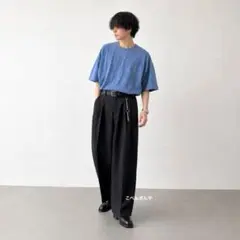 【HARE】オーバーサイズＴシャツ ブルー 青 無地 M シンプル レイヤードのサムネイル
