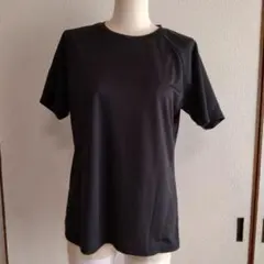 Mizuno ブラック ラグランスリーブ Tシャツ