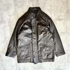 ロック　グランジ　革ジャン　ラム革　羊革　ジャケット　ブラウン　ヴィンテージ