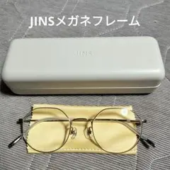 JINS　メガネフレーム　メタルフレーム　ライトゴールド　メガネ　ケース付き