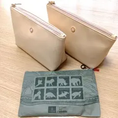 エミレーツ航空ビジネスクラスアメニティポーチ2個＋エコノミー用アメニティポーチ