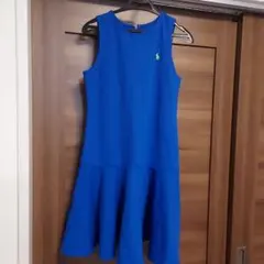 150ポロ・ラルフ・ローレン ノースリーブワンピース 青