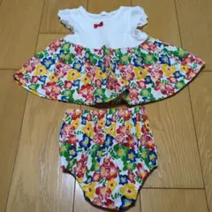 【美品】西松屋　 花柄ワンピース ブルマセット 90cmのサムネイル