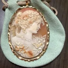 イタリア カメオブローチ APA 585 シェルカメオ イタリア カメオ ブローチ シェルカメオ 14金フレーム APA 585