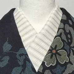 半襟　半衿　ストライプ 白　アイボリー　縞　おしゃれ【43】