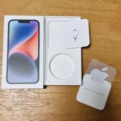 iPhone14 空箱 ブルー 128GB Apple ステッカー SIMピン