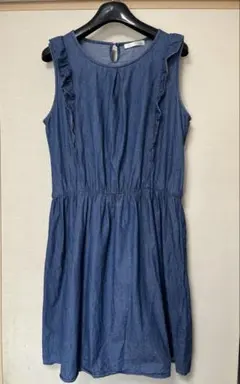 美品　デニムワンピース LLサイズ デニム ノースリーブ