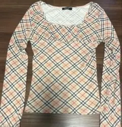 チェック柄 長袖 トップス　インナー　フリースMサイズ