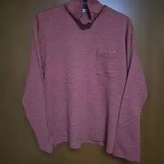 クロコダイル赤と白ストライプ 長袖Tシャツ M