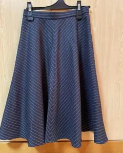 innowaveイノウェーブ　バイアスフレアスカート(M)黒ストライプのサムネイル