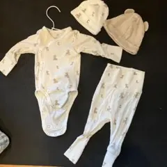 H&M オーガニックコットン 5点セットロンパース 新生児&2-4ヶ月